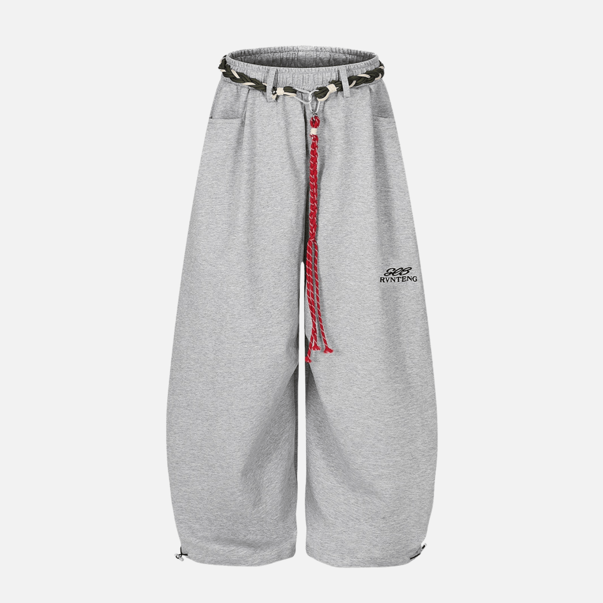 Woven Belt Baggy Pants