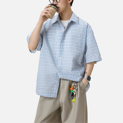 Adjustable Hem Plaid Shirt