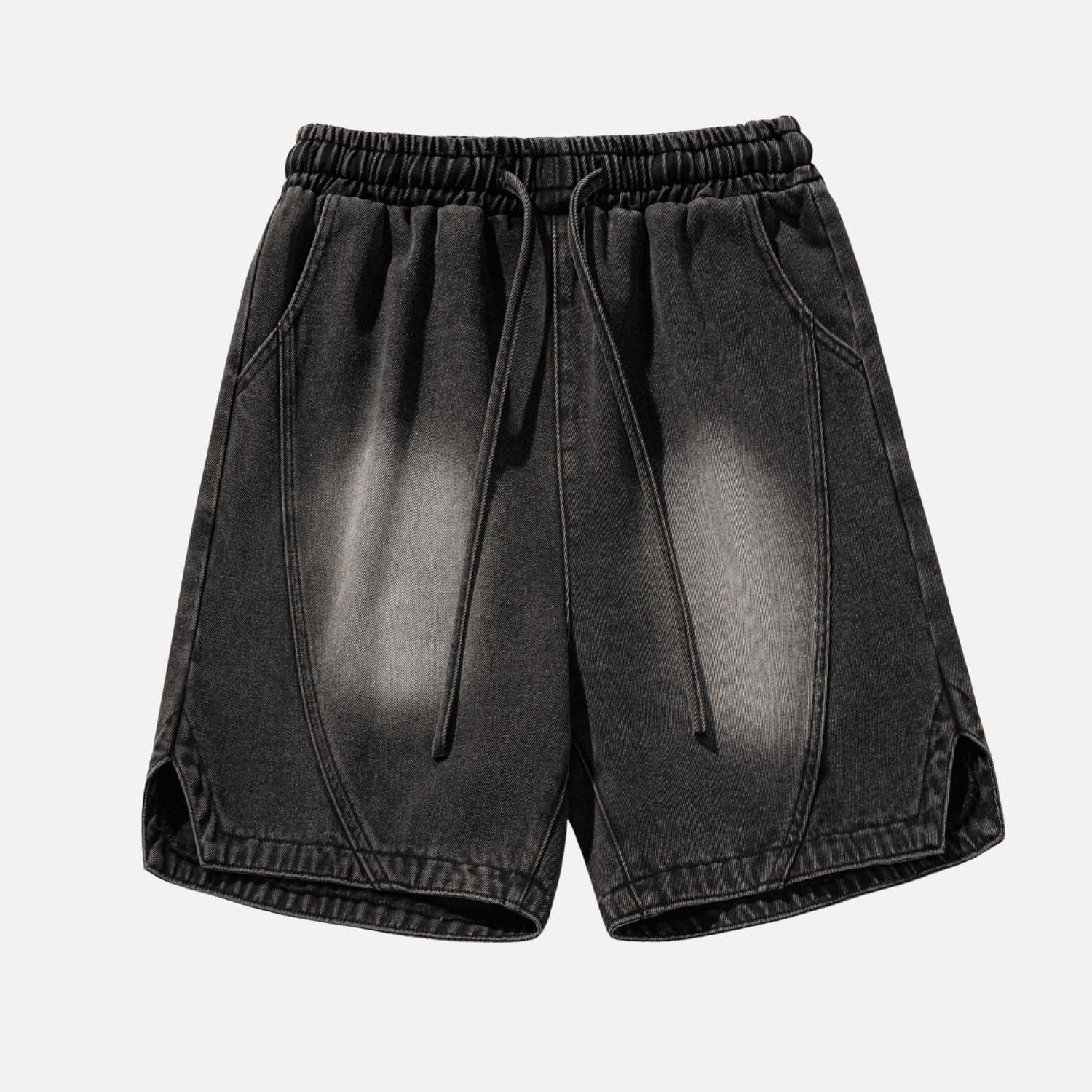 Adjustable Waistband Denim Shorts