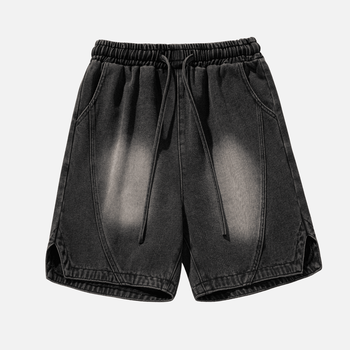 Adjustable Waistband Denim Shorts