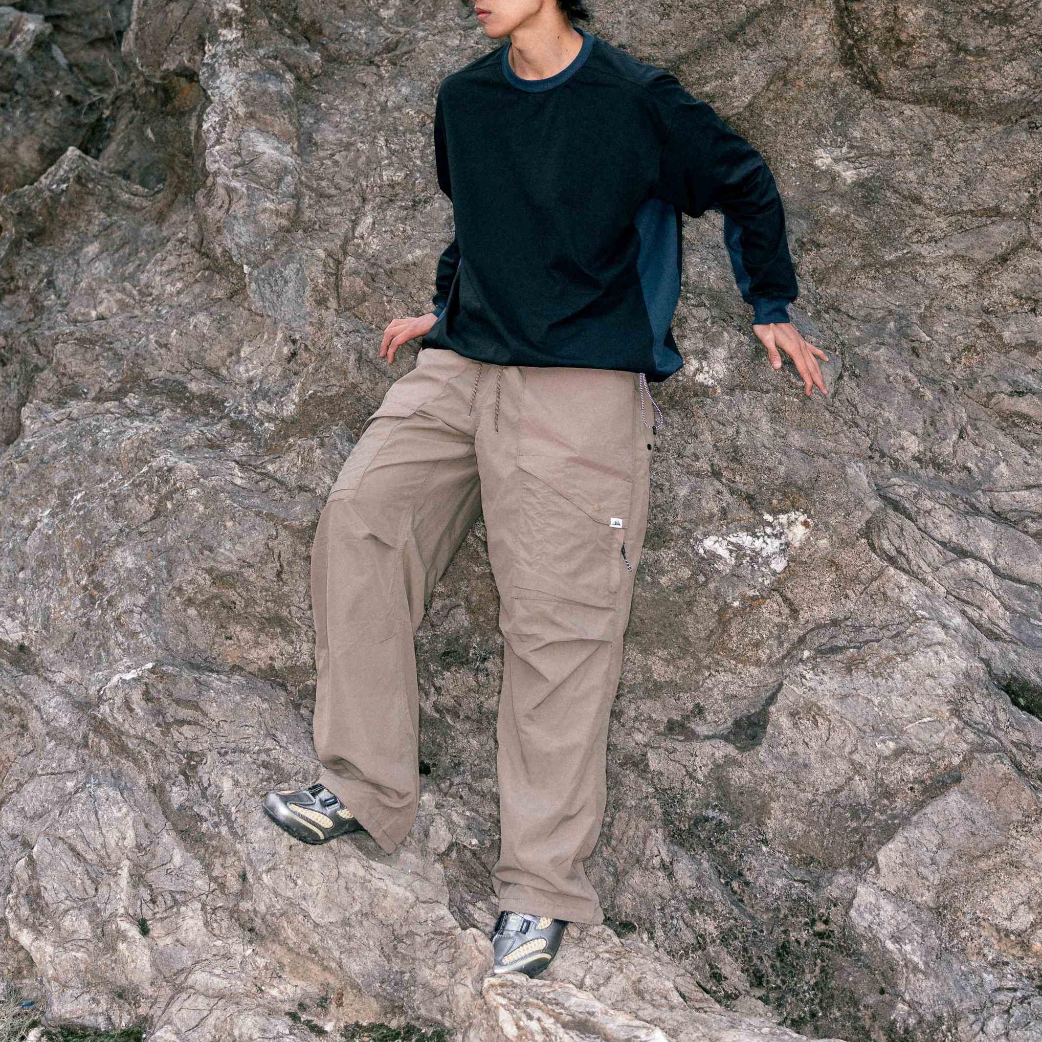 Patchwork Drawstring Long-Sleeve Tee